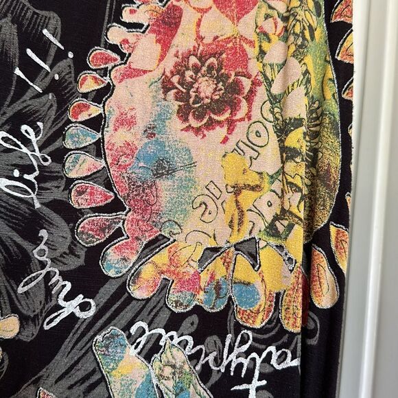 Desigual Beaded and Embroidered Floral Crochet Asymmetrical skirt size L - Picture 6 of 7